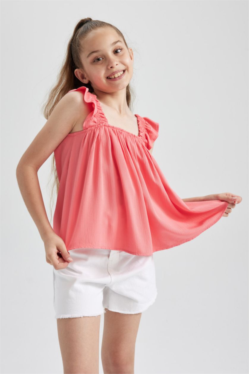 GIRLS & TEENS Coral Girl Regular Fit Short Sleeve Blouse