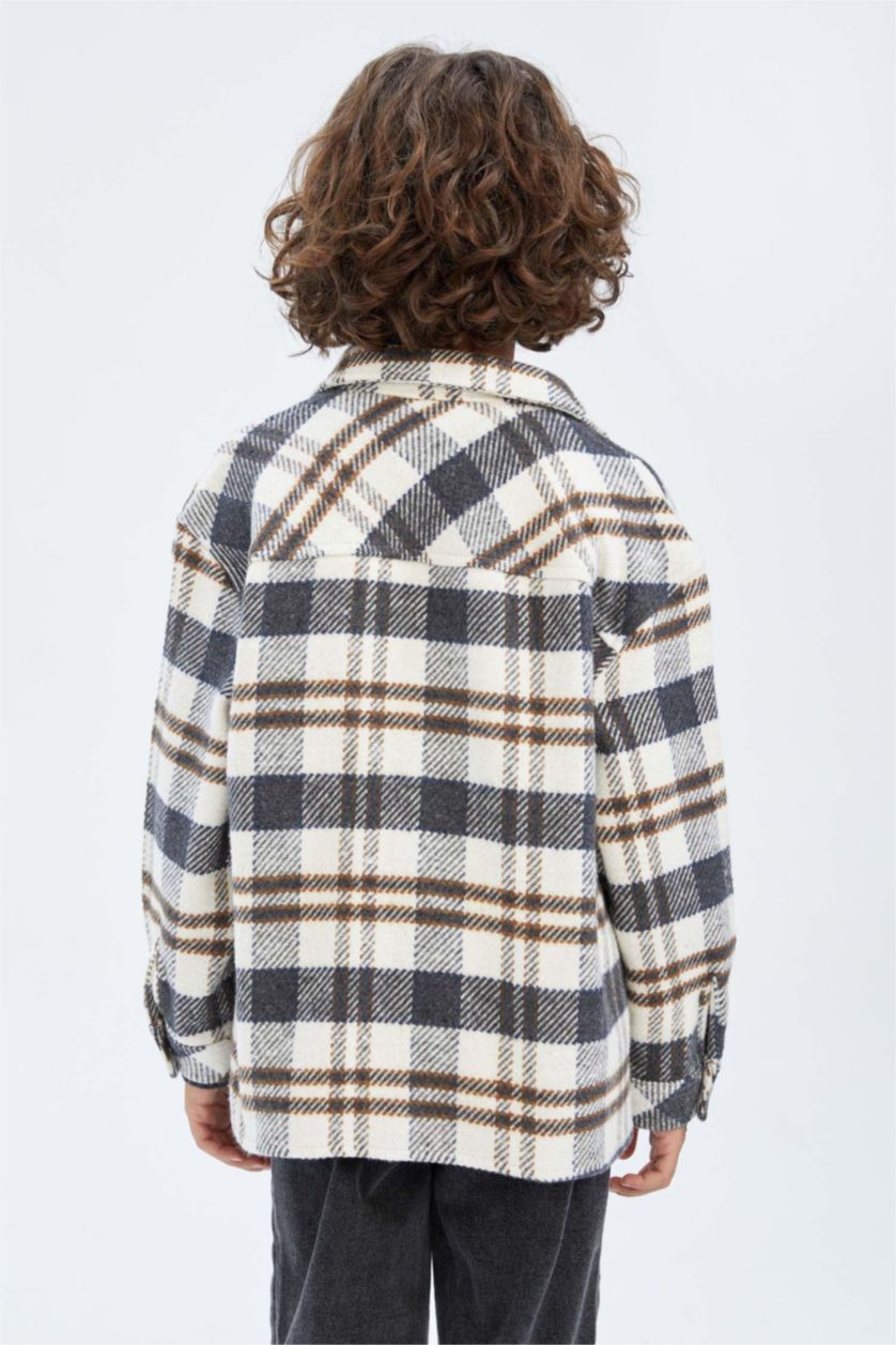 GARÇONS Gris Clair Chemises à manches longues Flanelle Col Polo Garçon