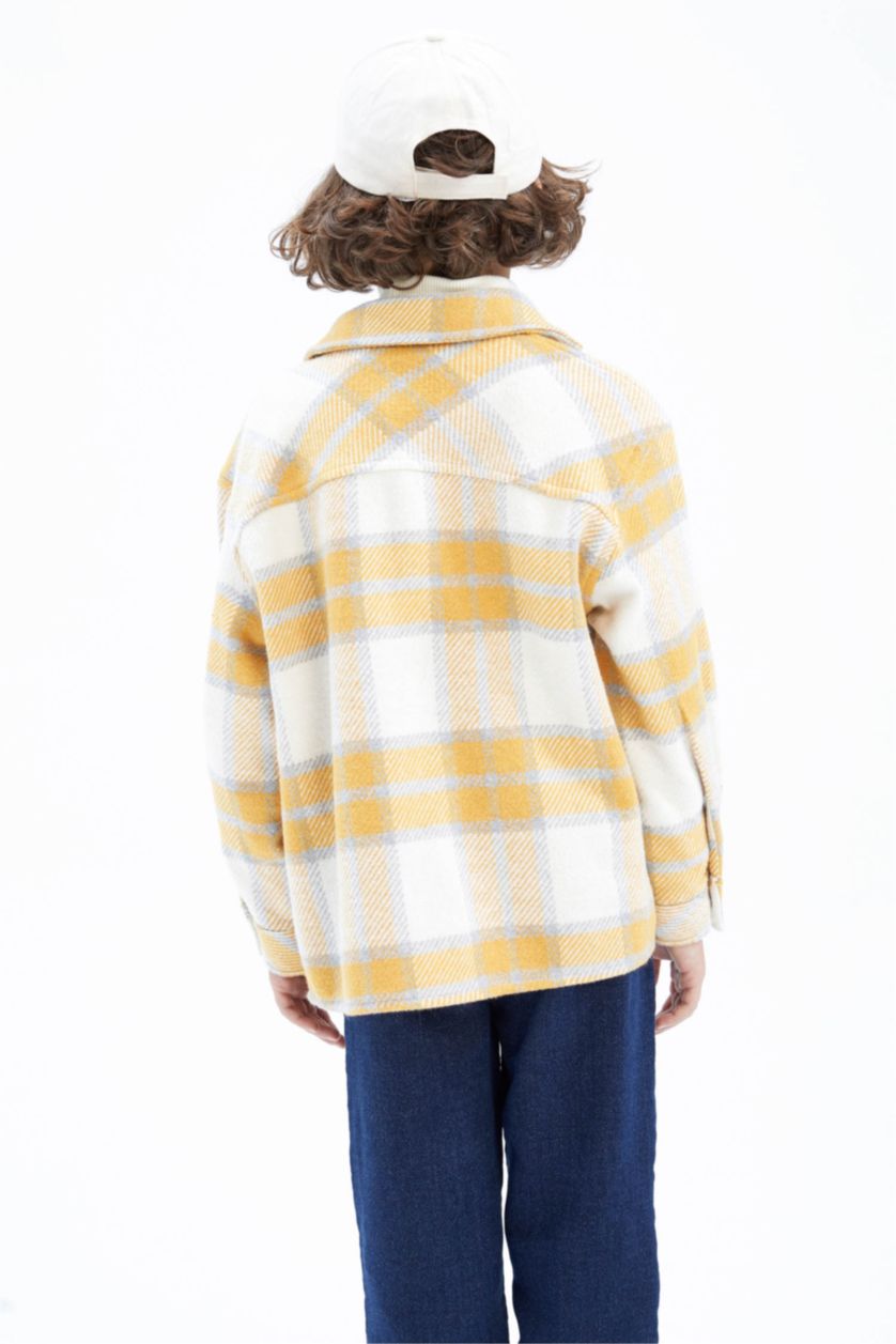 GARÇONS Beige Chemises à manches longues Flanelle Col Polo Garçon