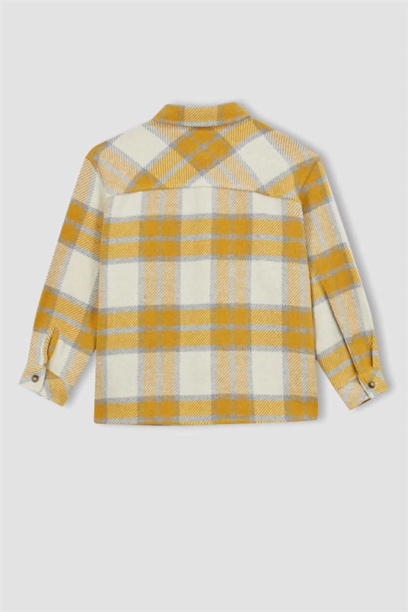 GARÇONS Beige Chemises à manches longues Flanelle Col Polo Garçon