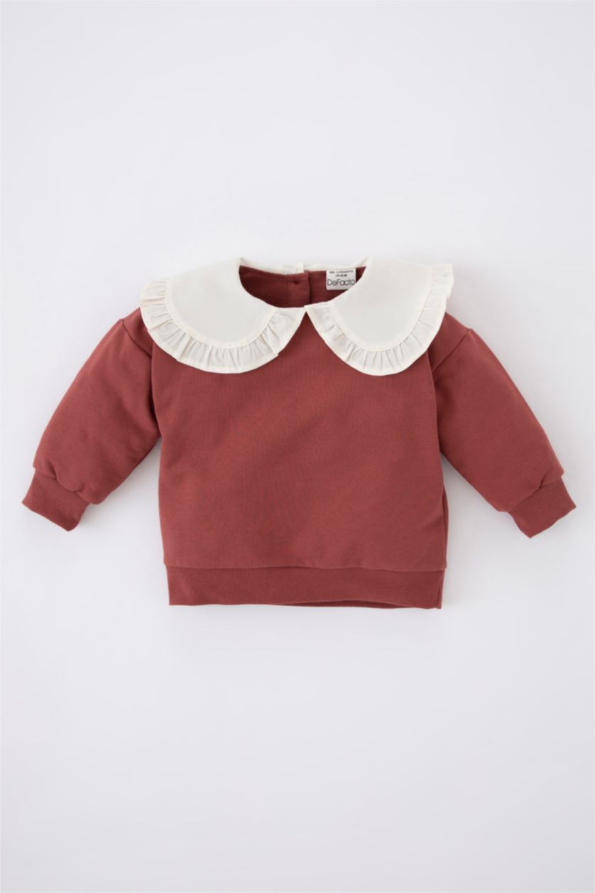 BABY GIRL Orange قماش رقيق قصة عادية
