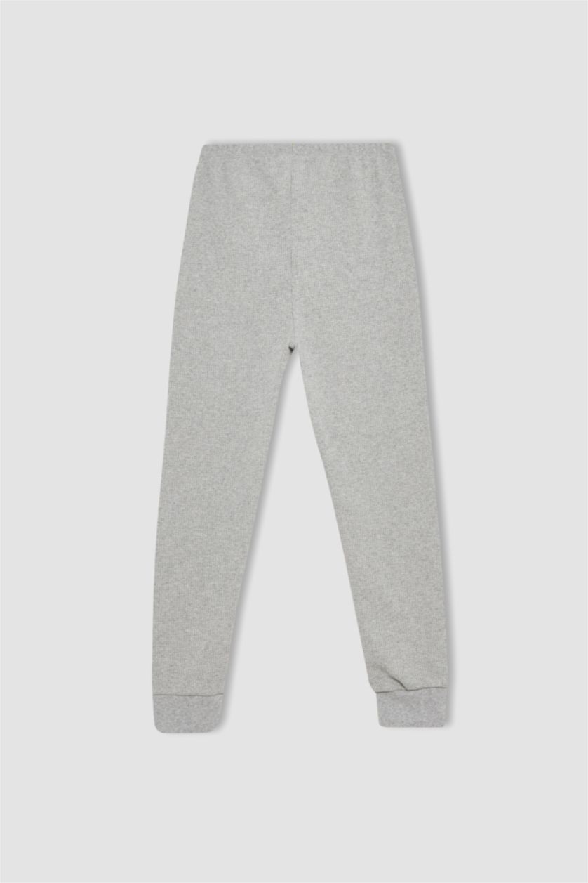 Мальчики и подростки Светло-серый меланж Пижама вязанная стандартного кроя 2 шт. для мальчиков