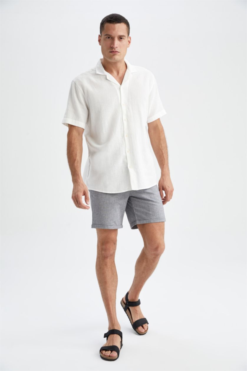 Man Black Regular Fit Bermuda