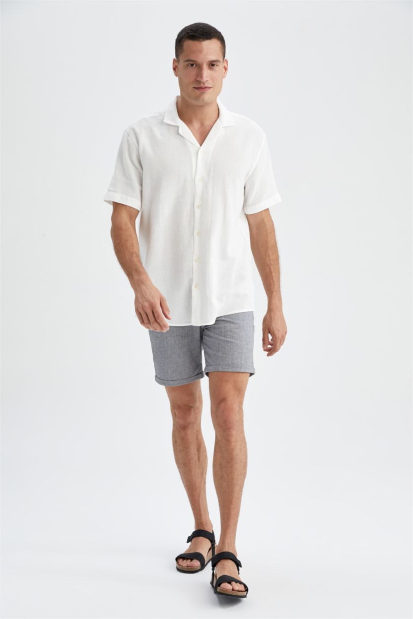 Man Black Regular Fit Bermuda