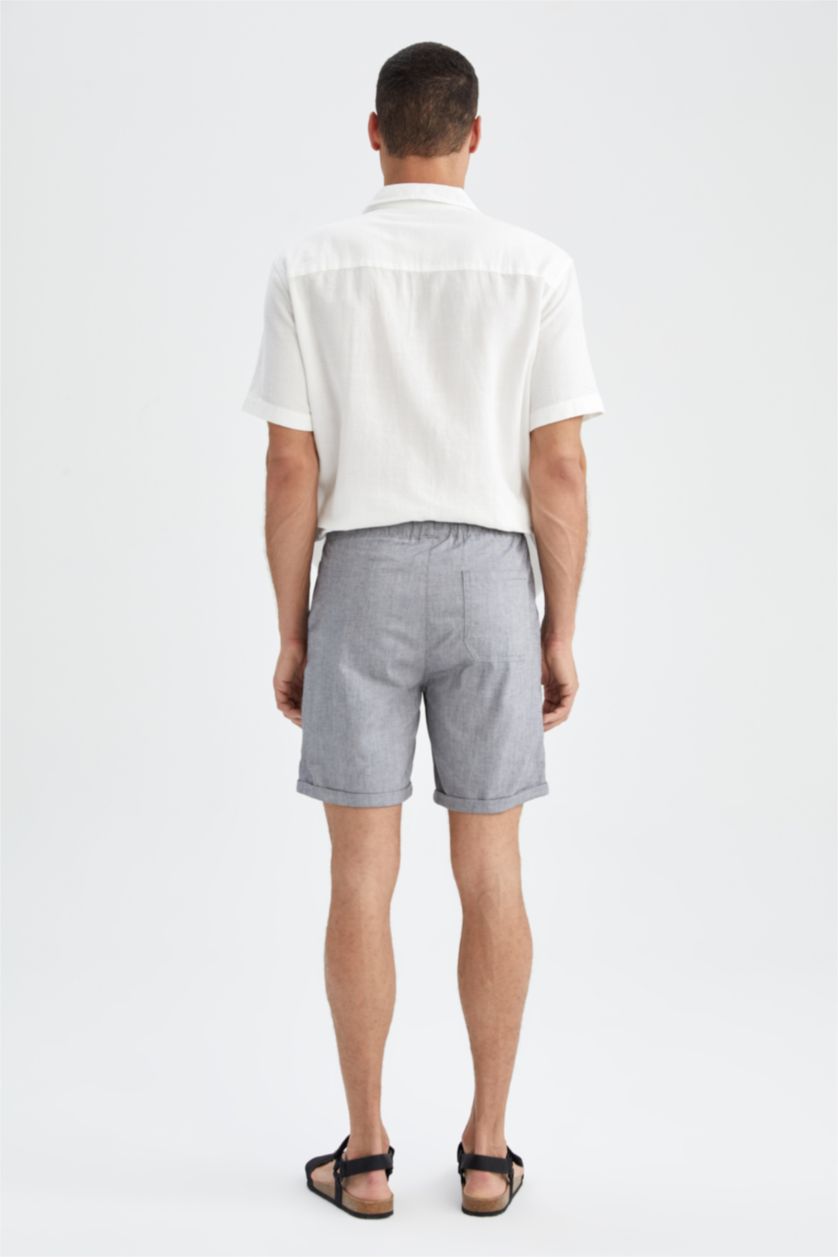 Man Black Regular Fit Bermuda