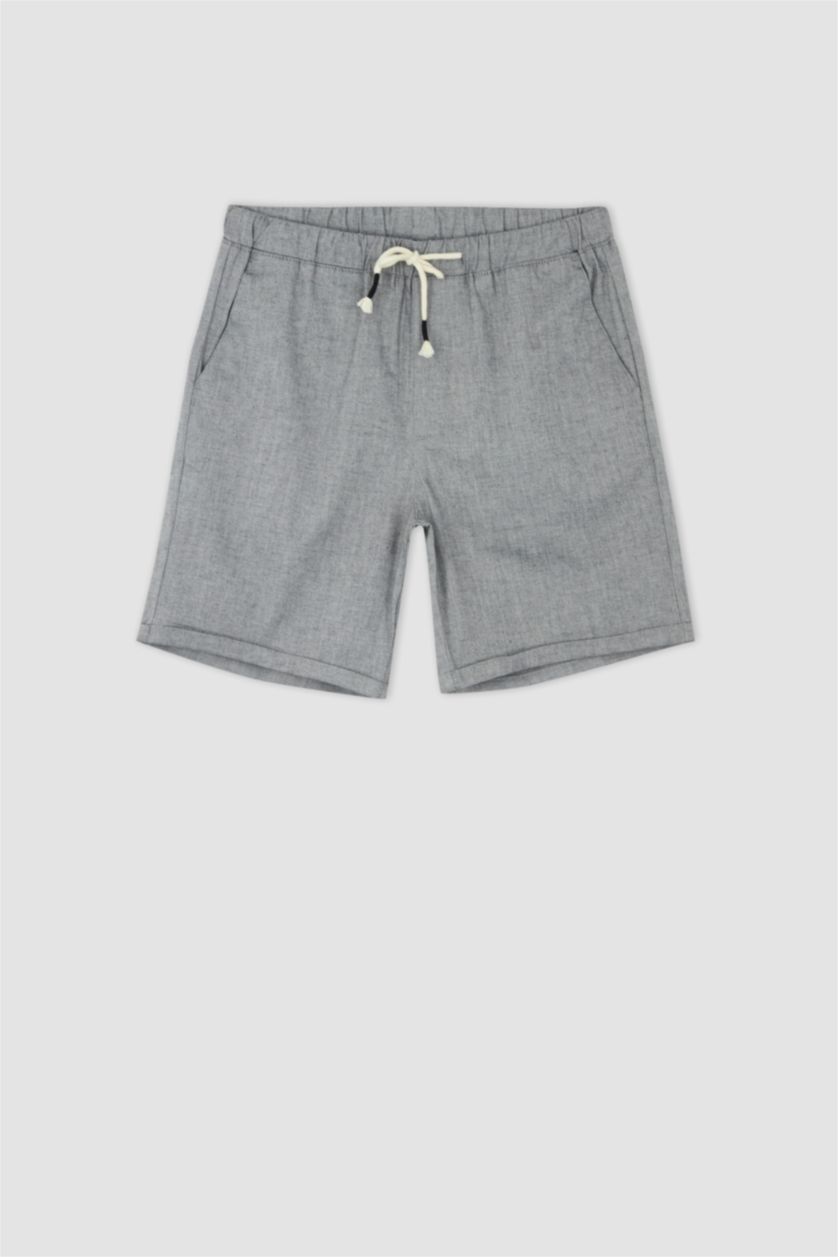 Man Black Regular Fit Bermuda