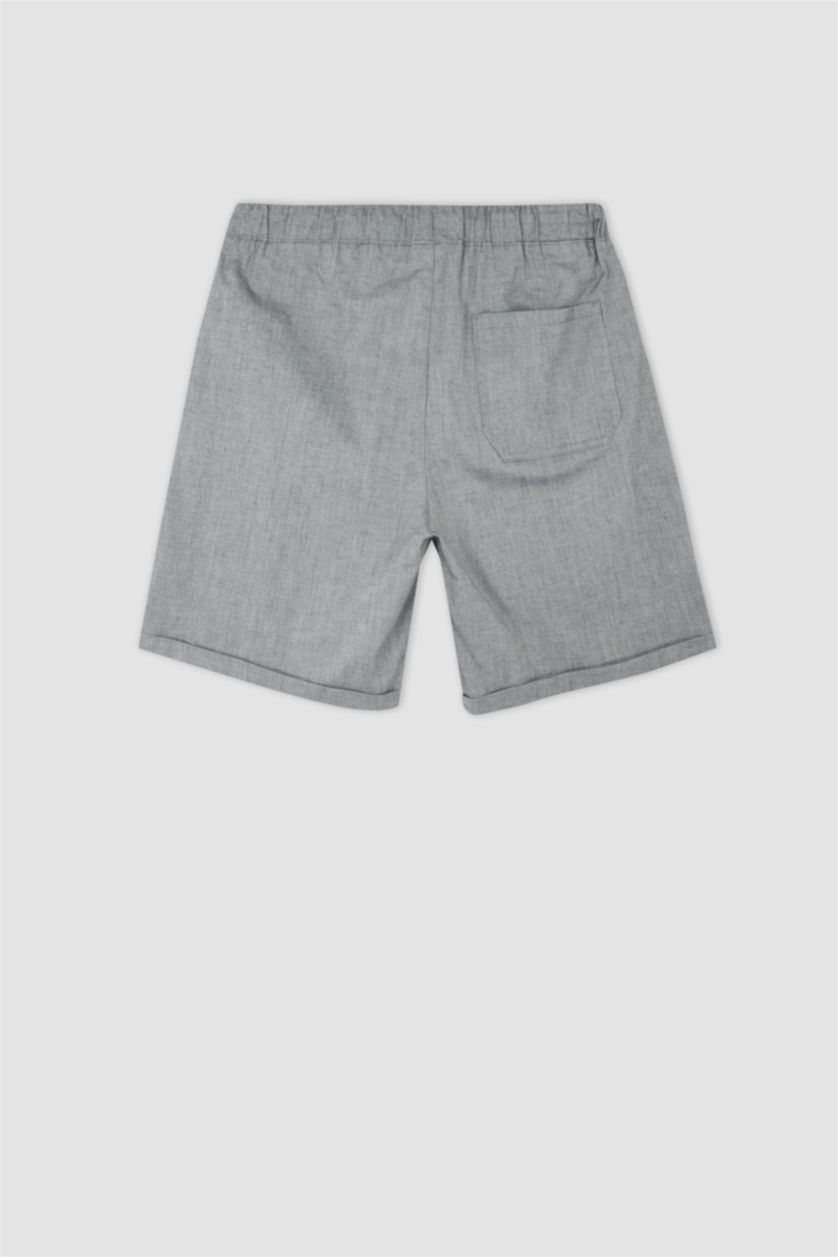 Man Black Regular Fit Bermuda