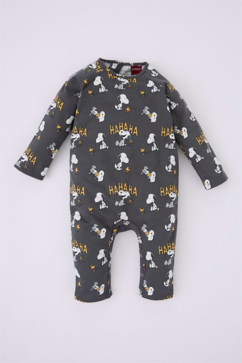 BABY GIRL Grey Baby Boy Snoopy Sweatshirt Fabric Jumpsuit