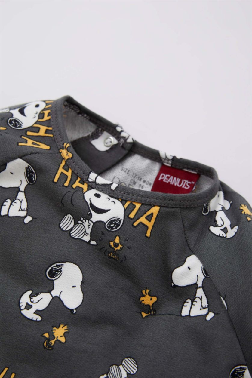 BABY GIRL Grey Baby Boy Snoopy Sweatshirt Fabric Jumpsuit