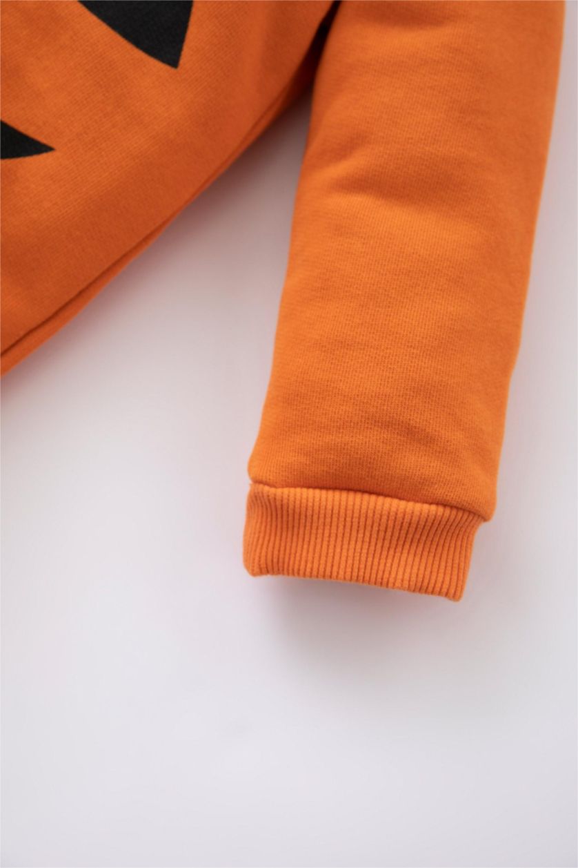 BABY GIRL Orange 2 piece İnce Sweatshirt Kumaşı Regular Fit Crew Neck Jumpsuit
