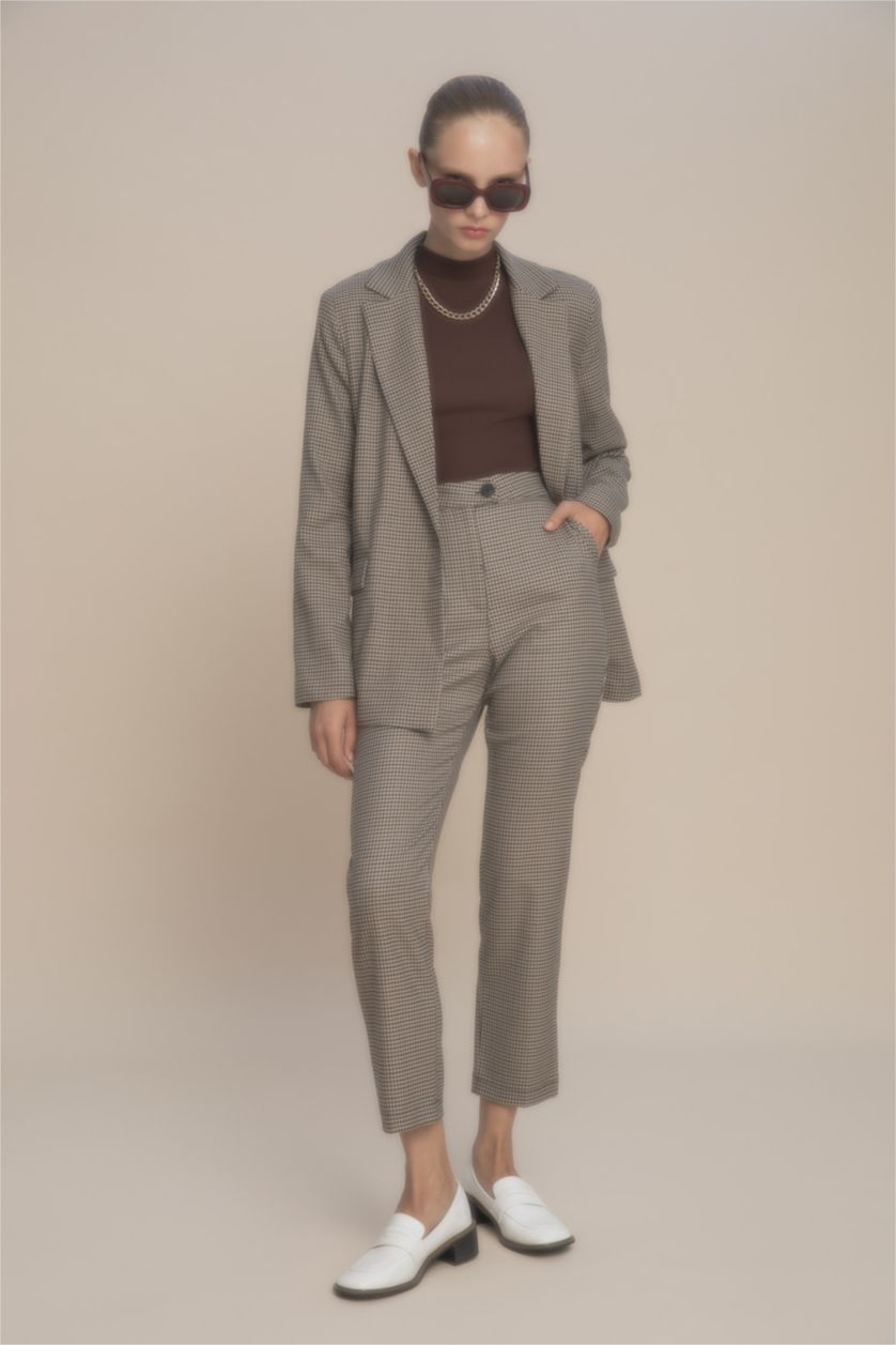 WOMAN Beige High Waist Trousers