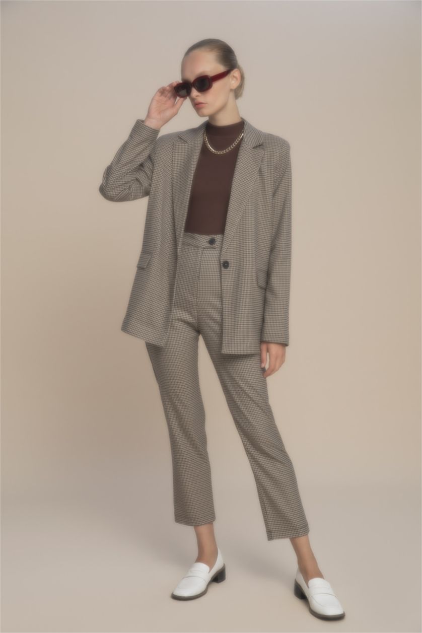 WOMAN Beige High Waist Trousers