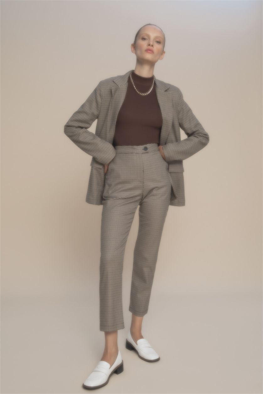 WOMAN Beige High Waist Trousers