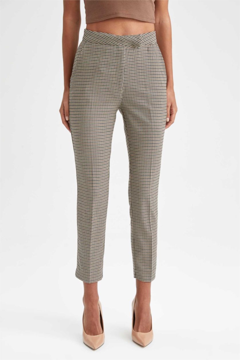 WOMAN Beige High Waist Trousers