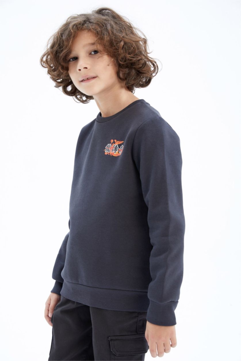 أولاد أنثرا سويت شيرت ولادي بيافة مستديرة