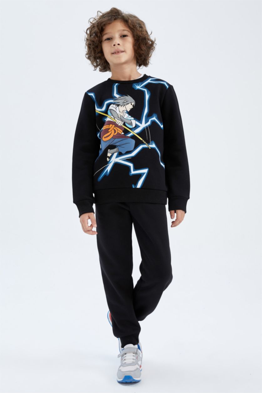 Мальчики и подростки Черный Свитшот стандартного кроя для мальчиков