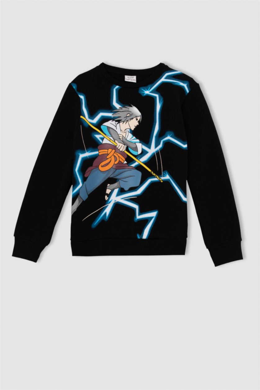 Мальчики и подростки Черный Свитшот стандартного кроя для мальчиков