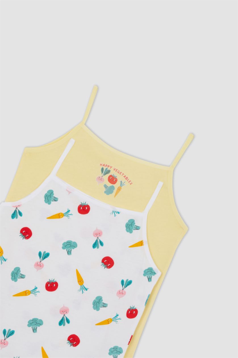 Девочки и подростки Белый Майка стандартного кроя для девочек, коллекция Defacto Fit, 2 шт