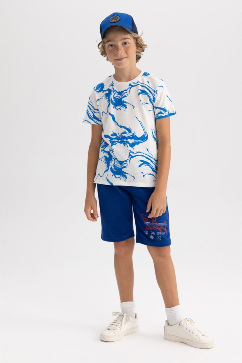 Boys & Teens Blue Regular Fit Shorts