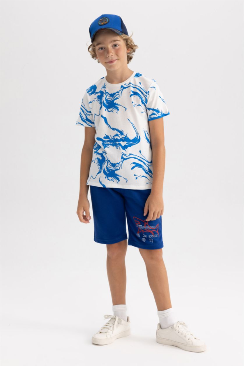 Boys & Teens Blue Regular Fit Shorts