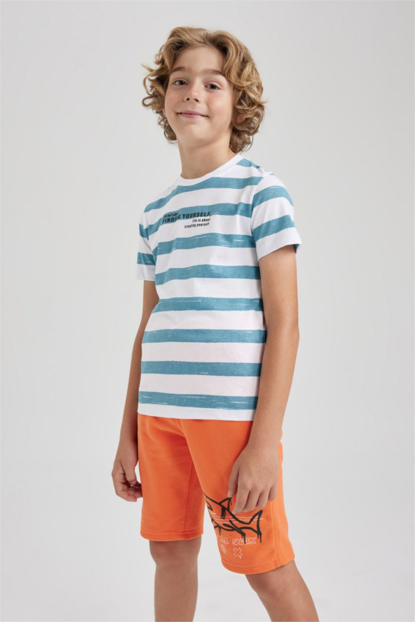 GARÇONS Turuncu Büyük Short Tissu Sweat Fin Ourlet régulier