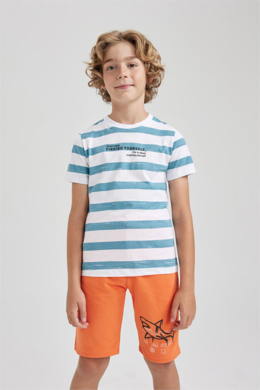 GARÇONS Turuncu Büyük Short Tissu Sweat Fin Ourlet régulier