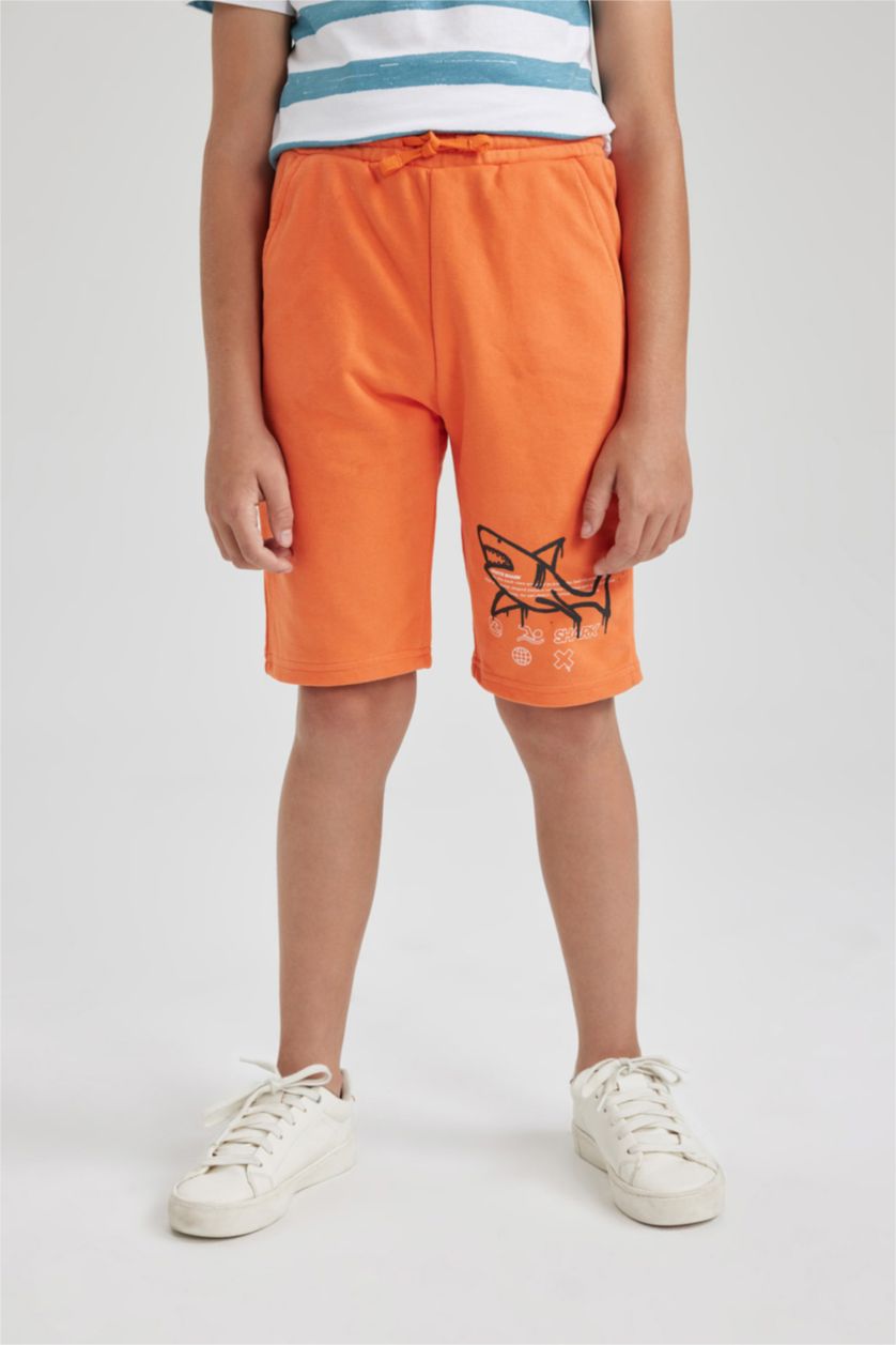 GARÇONS Turuncu Büyük Short Tissu Sweat Fin Ourlet régulier