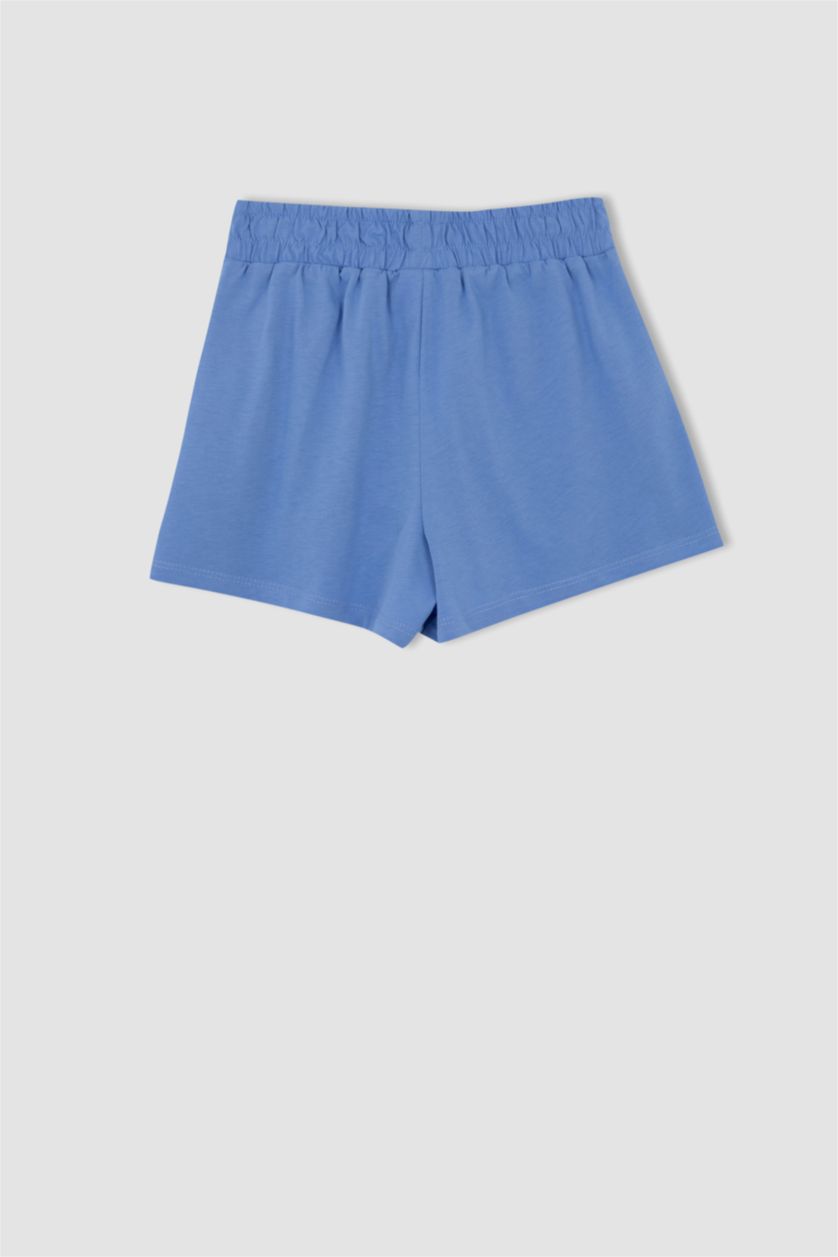 GIRLS & TEENS Blue Girls Combed Cotton Shorts