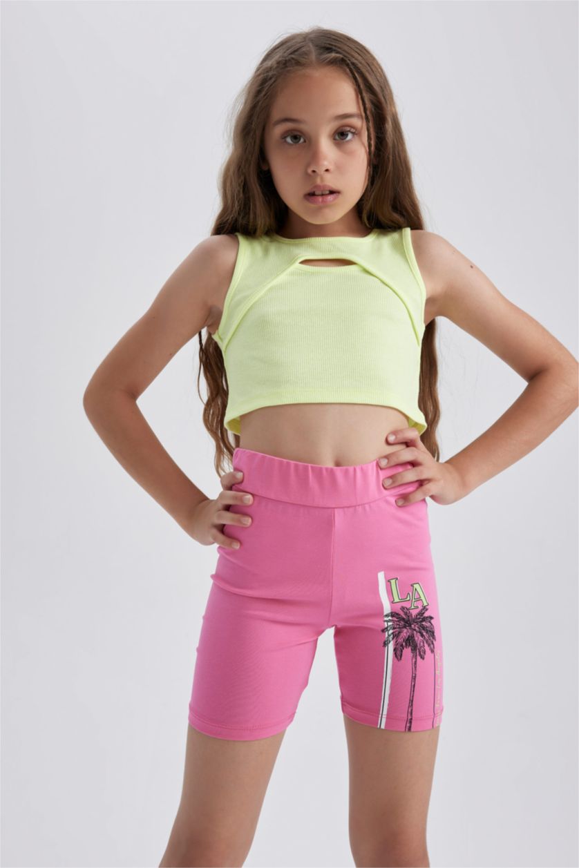 GIRLS & TEENS Pink Girl Biker Short Leggings