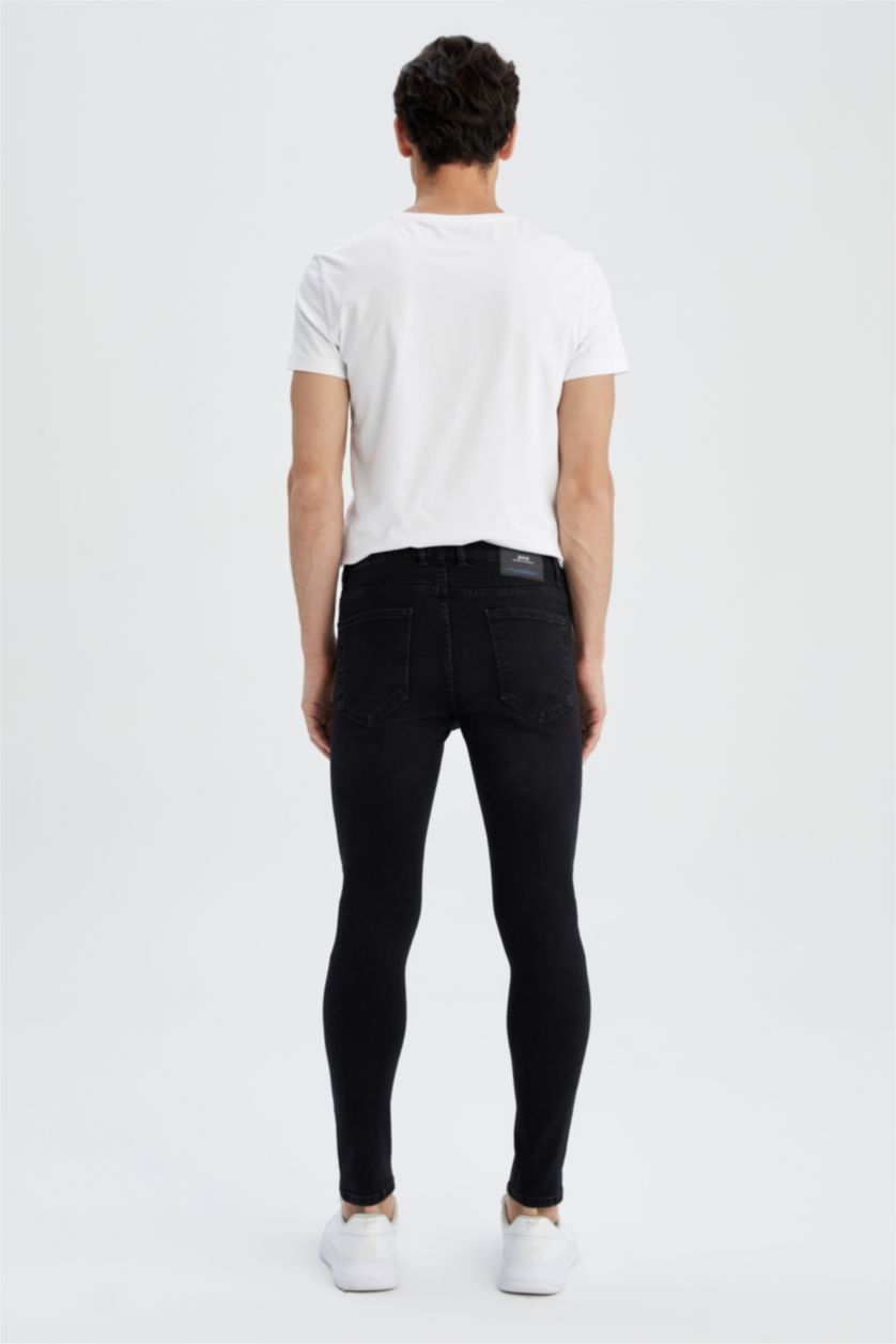 HOMME Noir Pantalon Jean super skinny