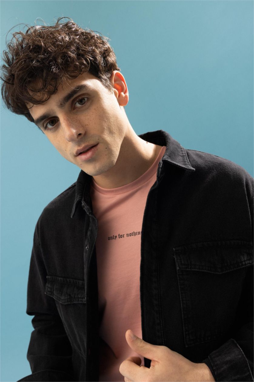 HOMME Noir Chemise À Manches Longues En Tricot