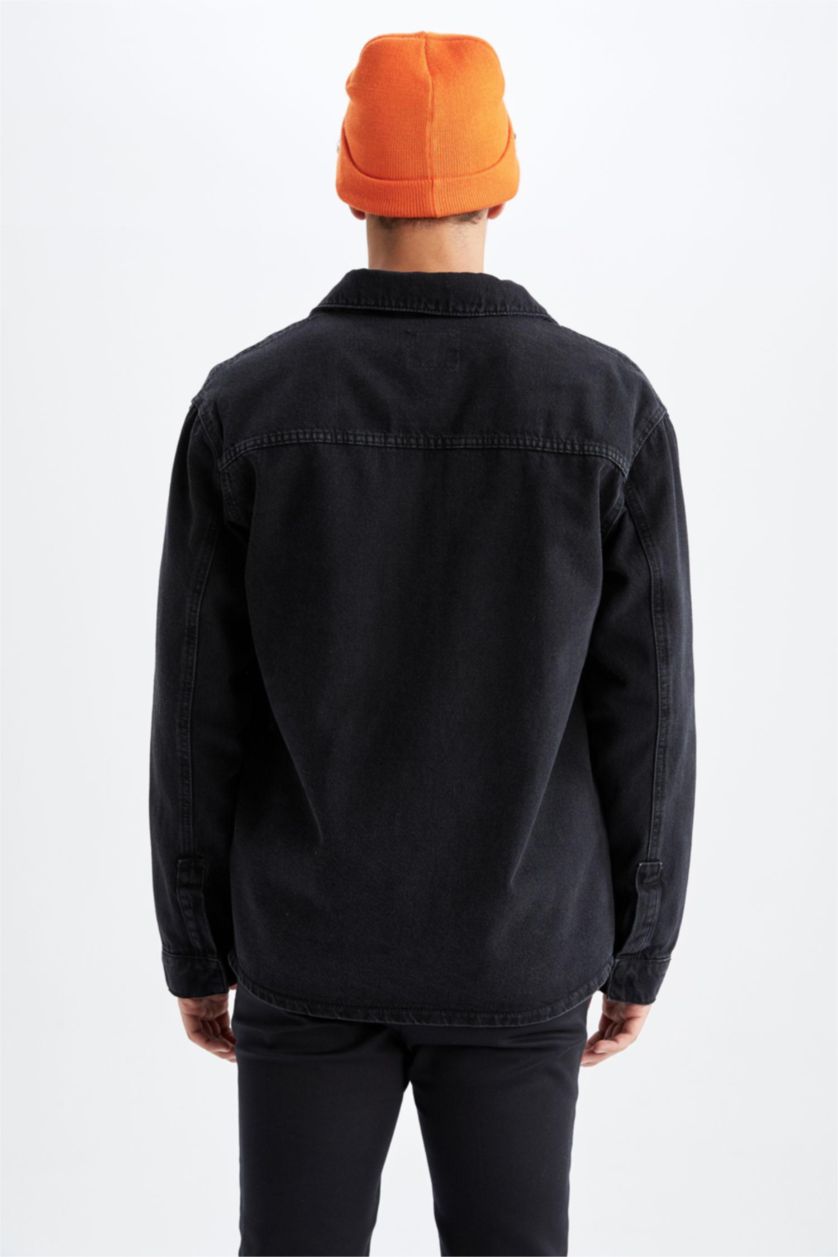 HOMME Noir Chemise À Manches Longues En Tricot