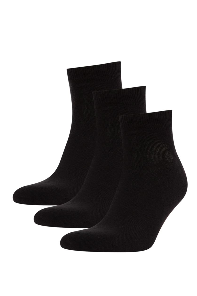 Man Black Men 3 Pack Cotton Booties Socks