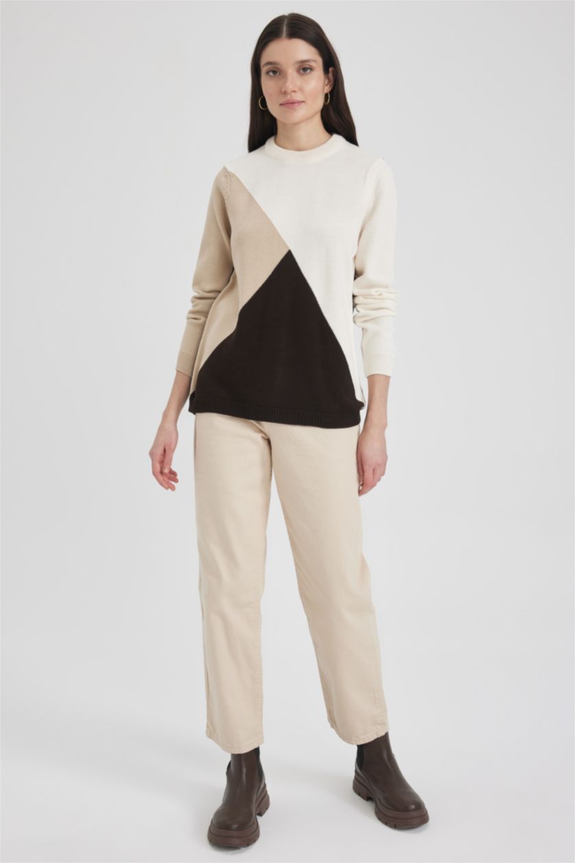 WOMAN Ecru Regular Fit Pullover