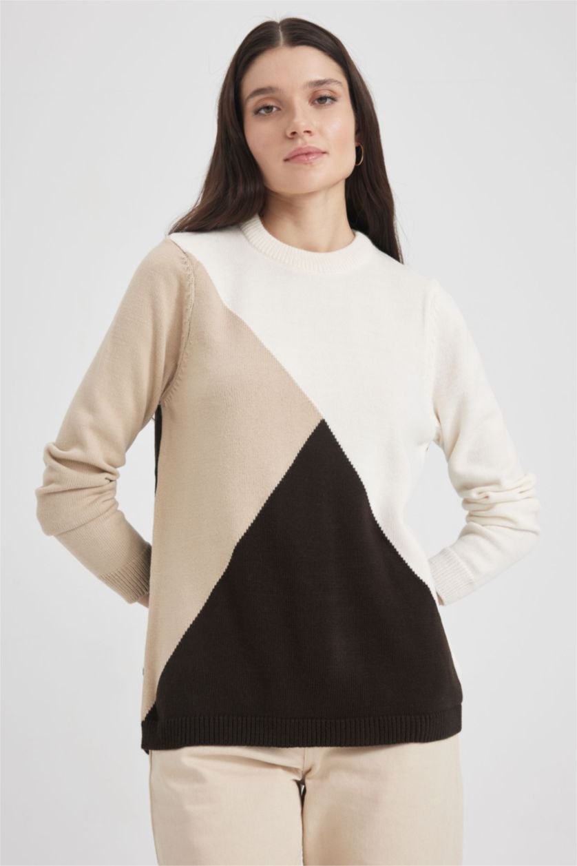 WOMAN Ecru Regular Fit Pullover