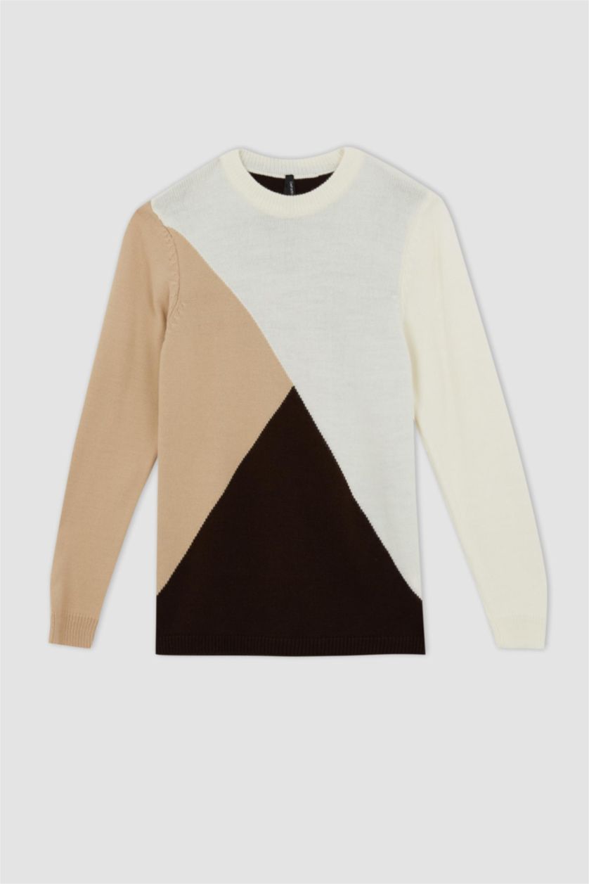 WOMAN Ecru Regular Fit Pullover