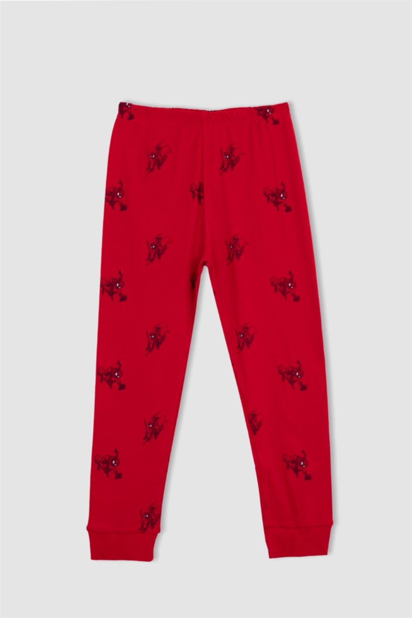 BOYS & TEENS Light Grey Melange 2 piece Regular Fit Spiderman Licensed Knitted Pyjamas