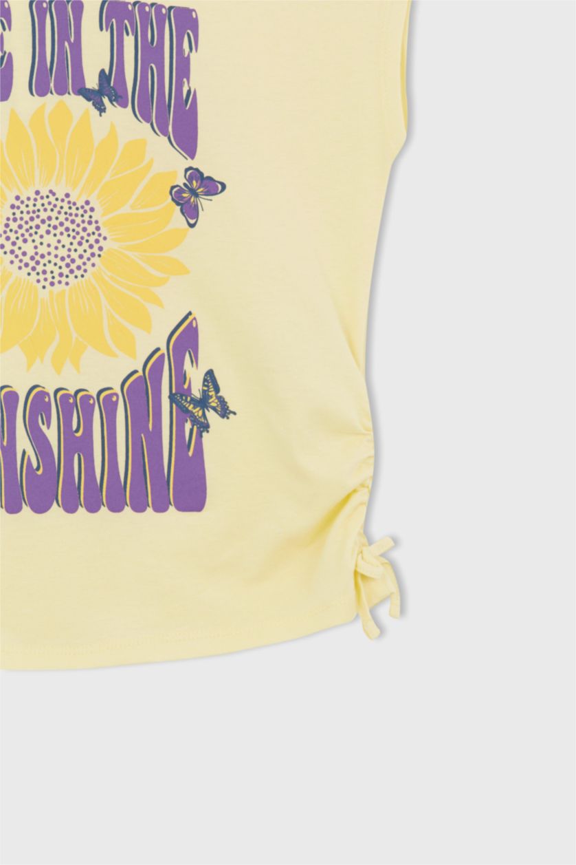 GIRLS & TEENS Light Yellow Regular Fit Short Sleeve T-Shirt