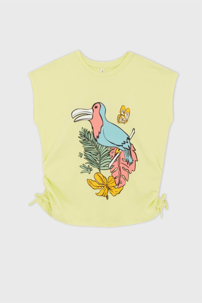 GIRLS & TEENS Light Yellow Regular Fit Short Sleeve T-Shirt