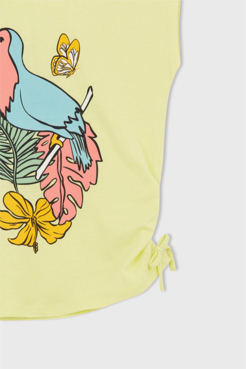 GIRLS & TEENS Light Yellow Regular Fit Short Sleeve T-Shirt