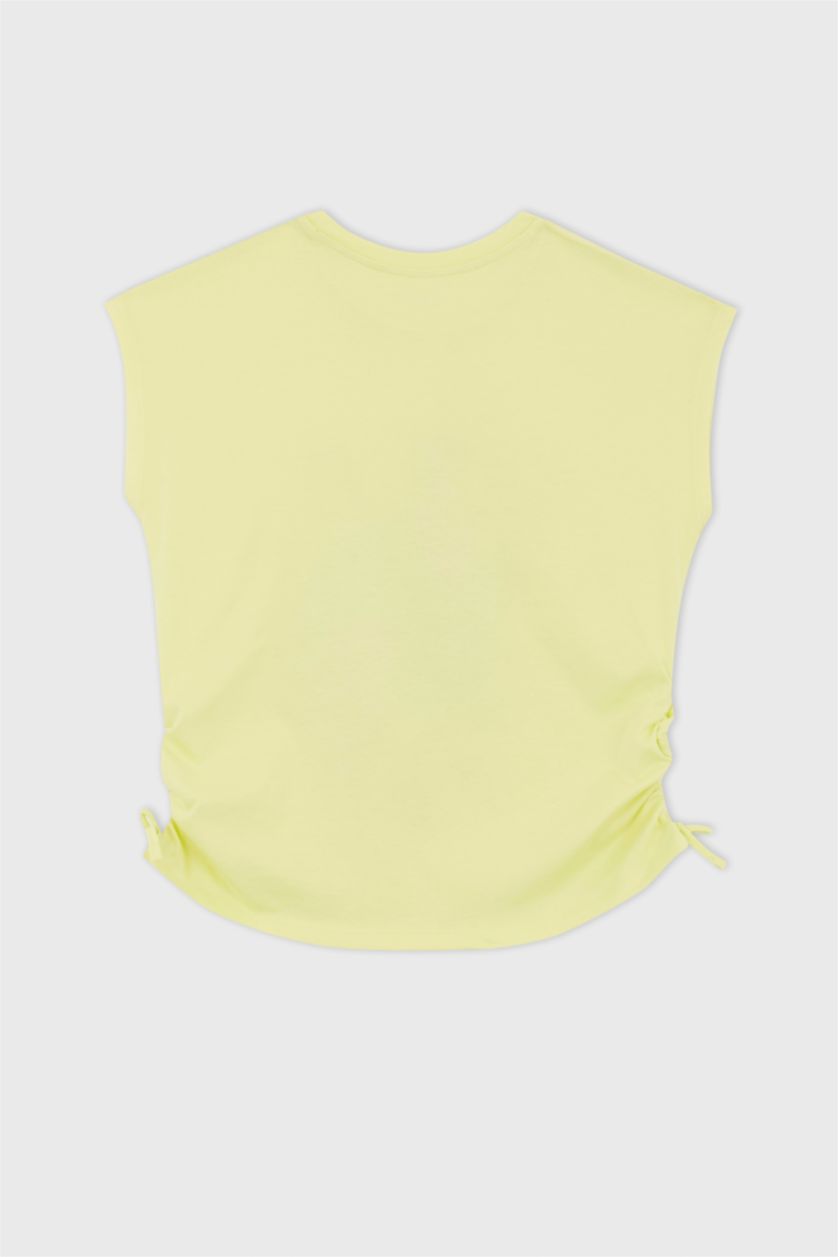 GIRLS & TEENS Light Yellow Regular Fit Short Sleeve T-Shirt