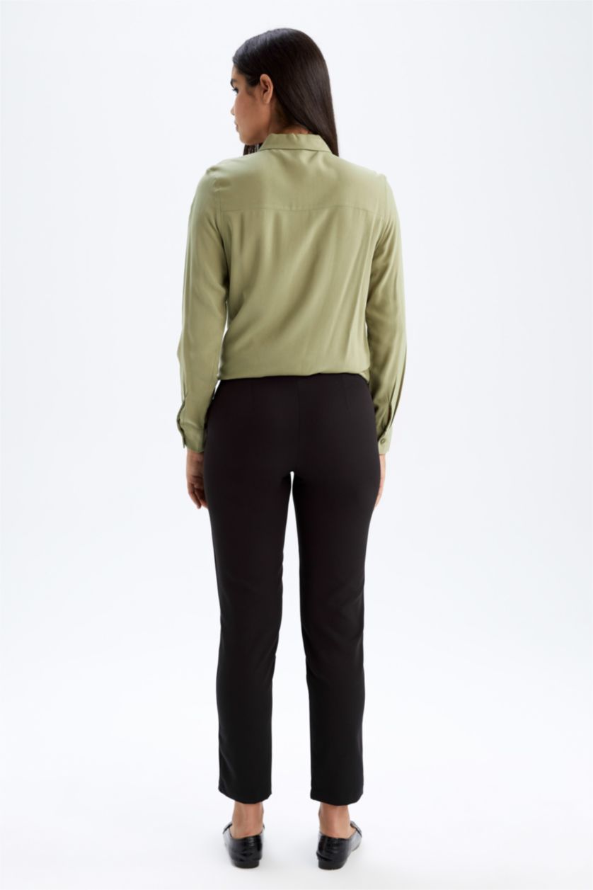 FEMME Noir Pantalon à Coupe carotte