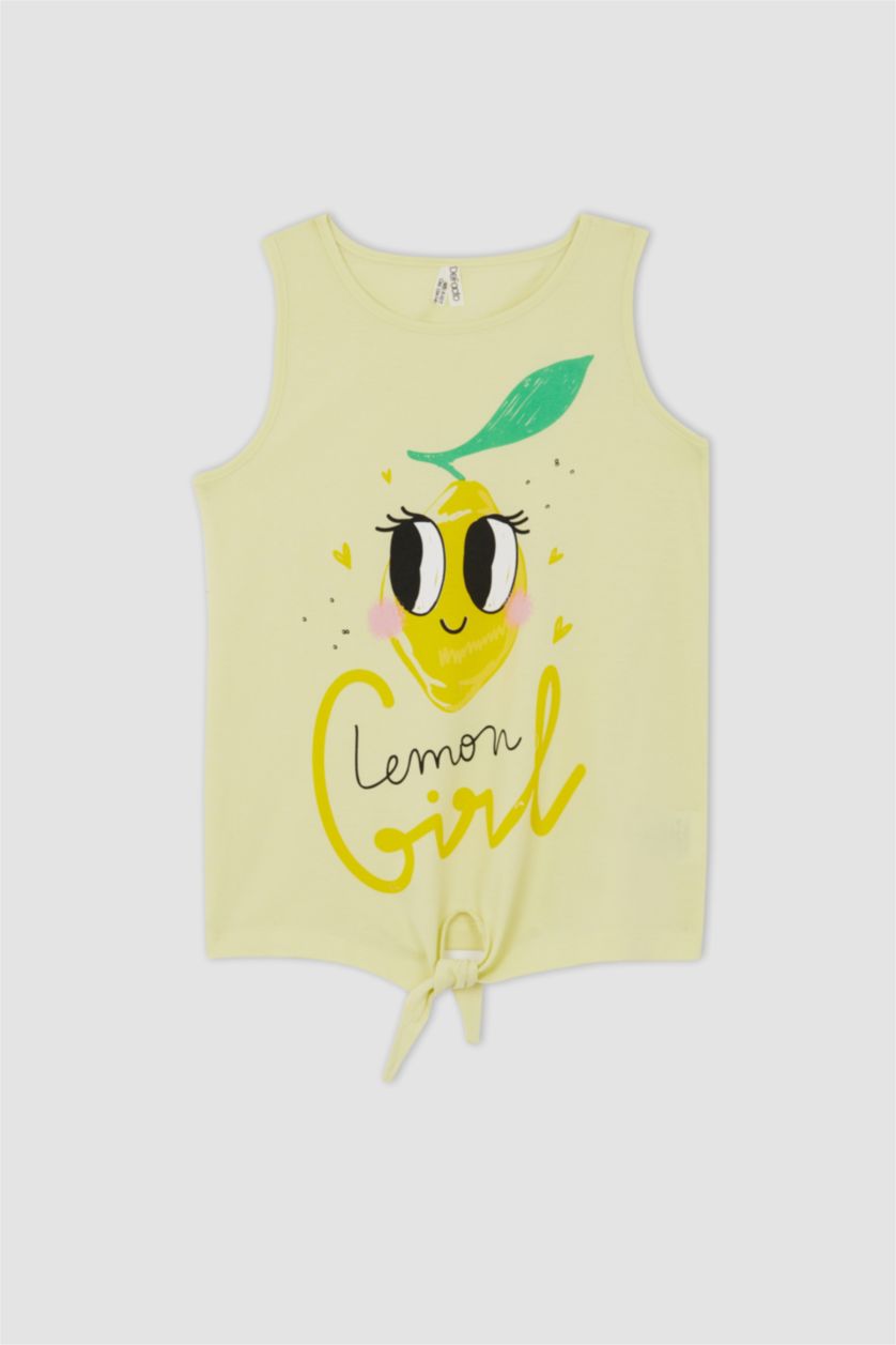 GIRLS & TEENS Light Yellow Regular Fit Short Sleeve T-Shirt