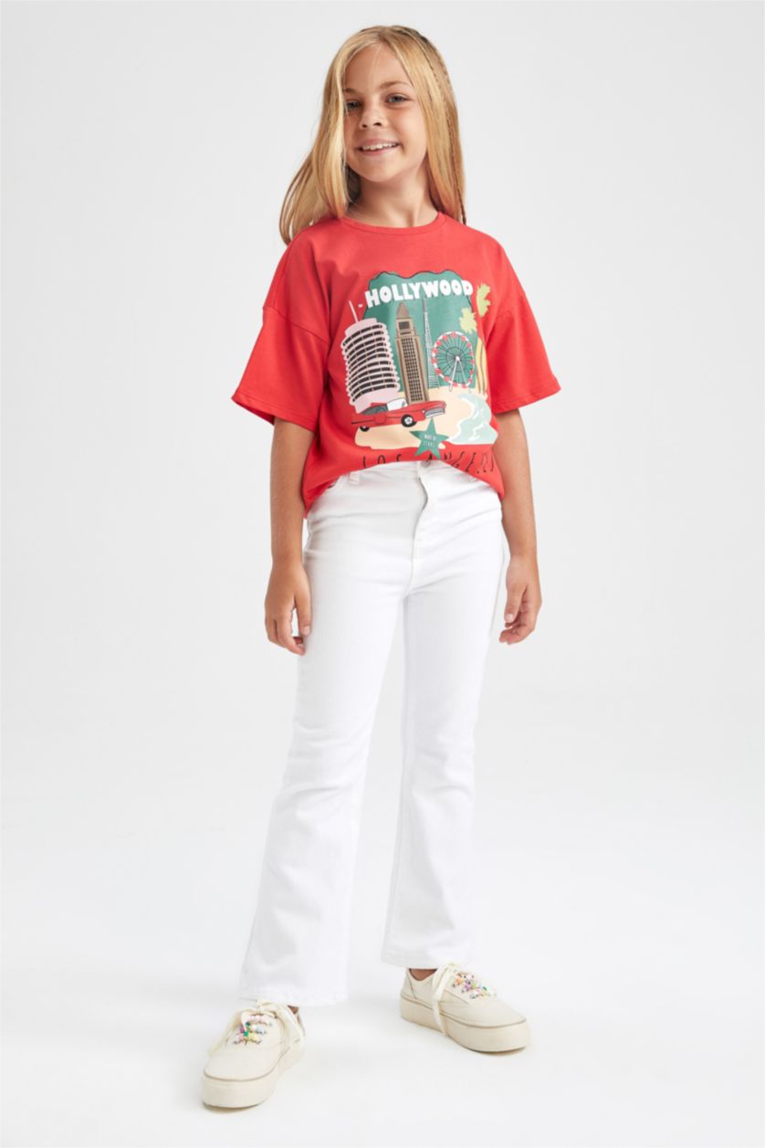 GIRLS & TEENS Red Regular Fit Short Sleeve T-Shirt