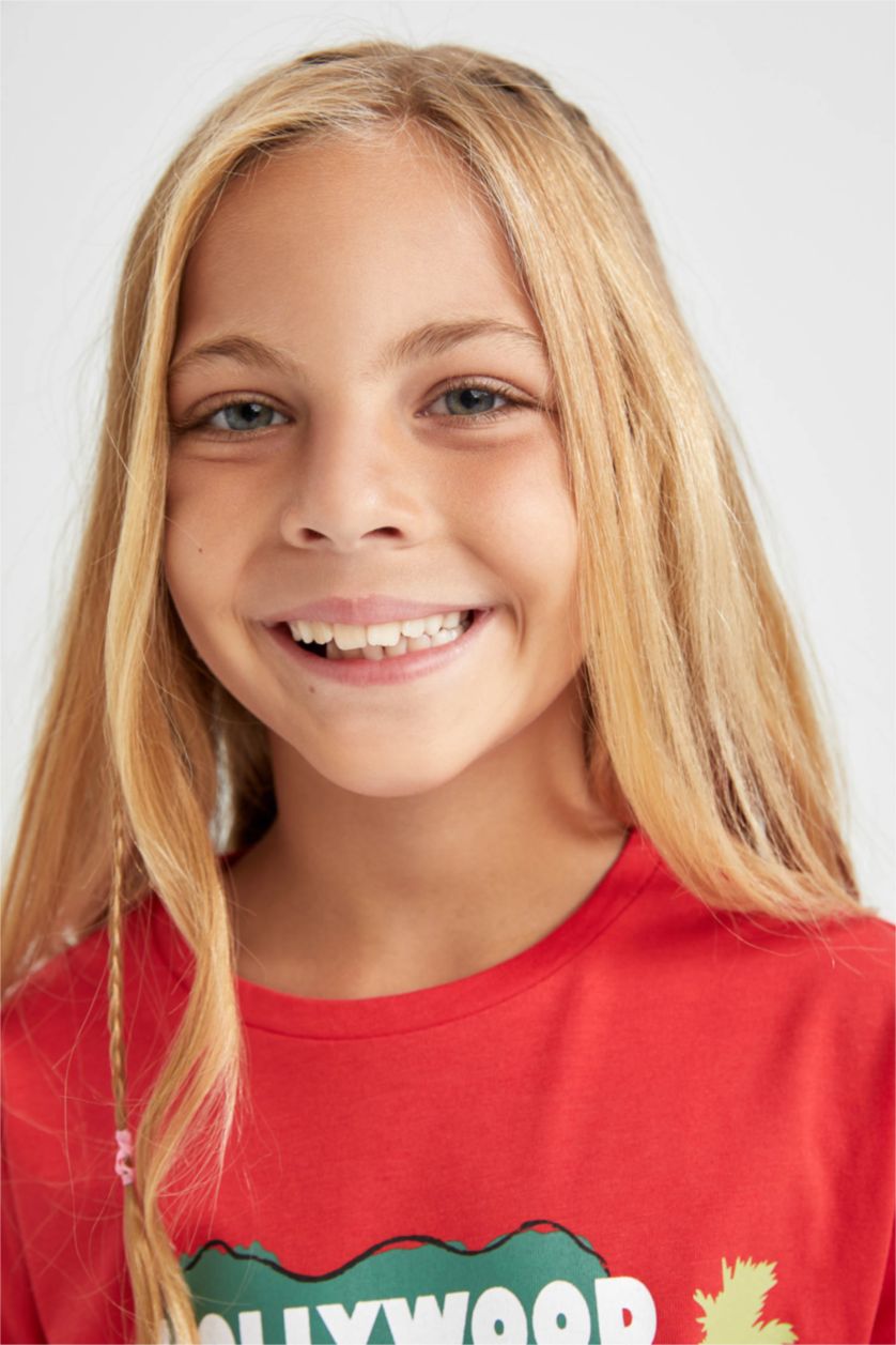 GIRLS & TEENS Red Regular Fit Short Sleeve T-Shirt