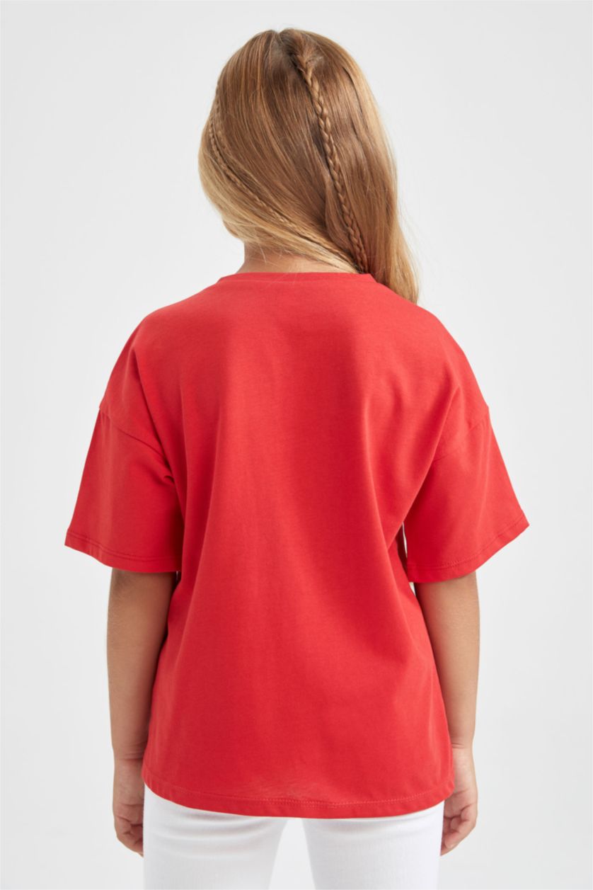 GIRLS & TEENS Red Regular Fit Short Sleeve T-Shirt