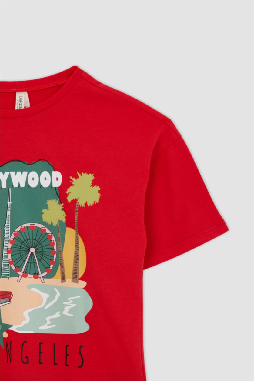 GIRLS & TEENS Red Regular Fit Short Sleeve T-Shirt