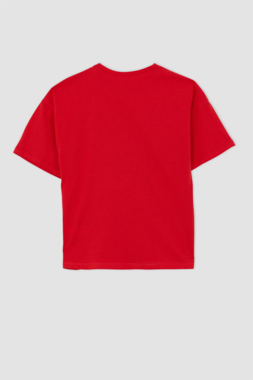 GIRLS & TEENS Red Regular Fit Short Sleeve T-Shirt