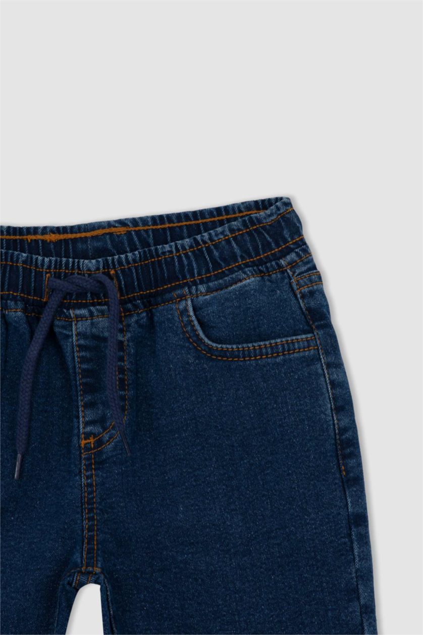 GARÇONS Bleu Foncé Denim Short Bermuda Coupe Régulière