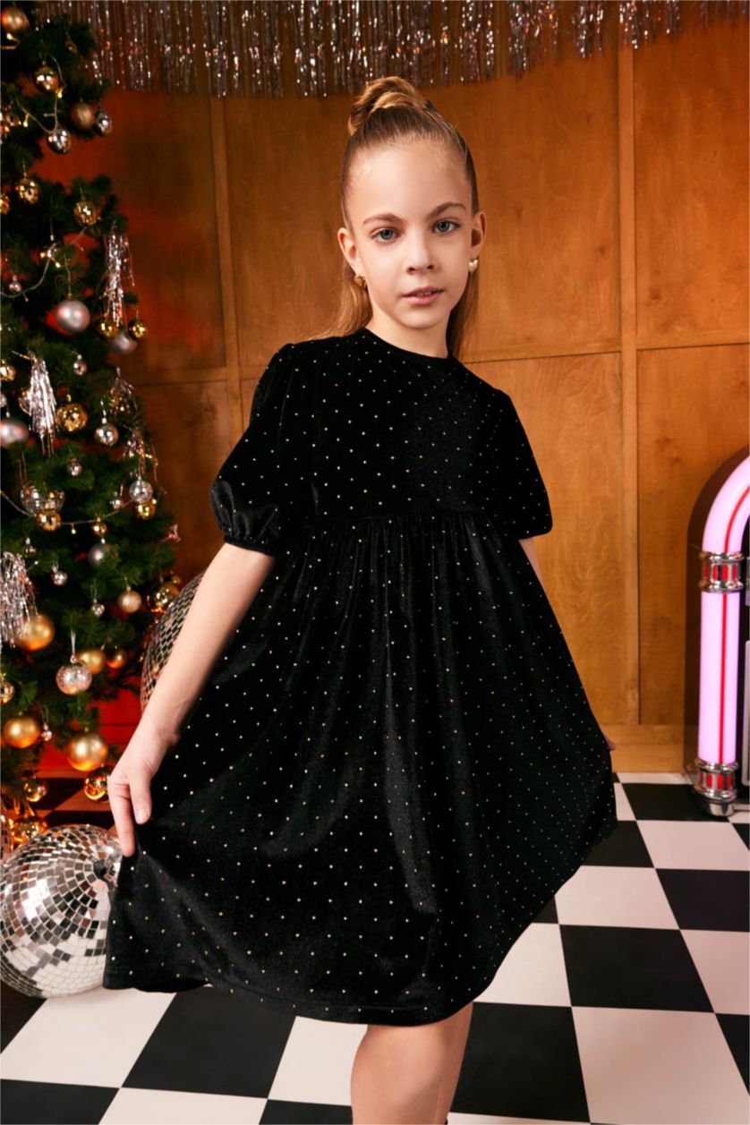 GIRLS & TEENS Black Long Sleeve Knitted Dress